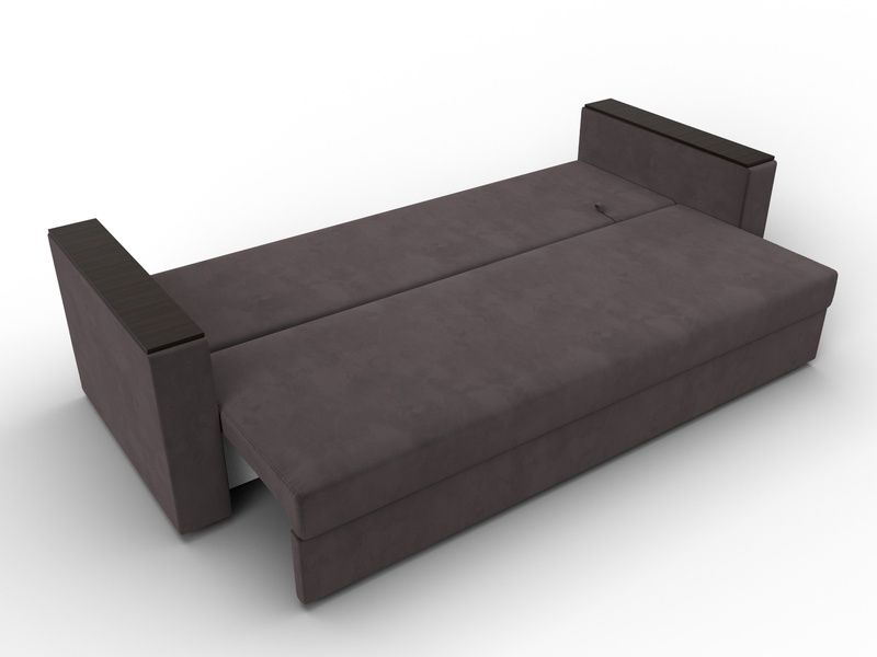 Диван прямой Атланта без стола, Велюр, SEVEN 727 коричневый