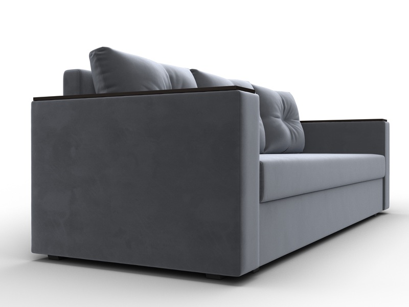 Диван прямой Атланта без стола, Велюр, SEVEN 17 серый