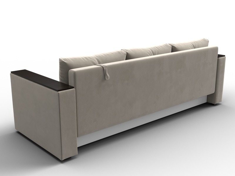 Диван прямой Атланта без стола, Микровельвет, Бежевый