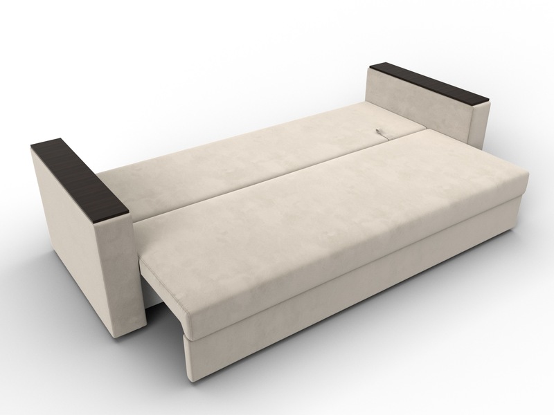 Диван прямой Атланта без стола, Микровельвет, Бежевый