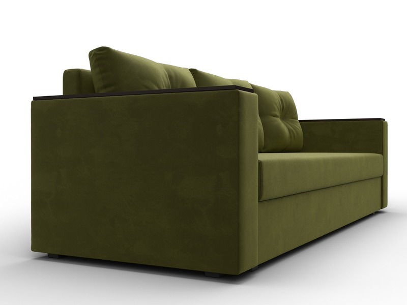 Диван прямой Атланта без стола, Микровельвет, Зеленый