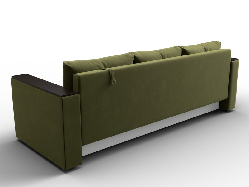 Диван прямой Атланта без стола, Микровельвет, Зеленый