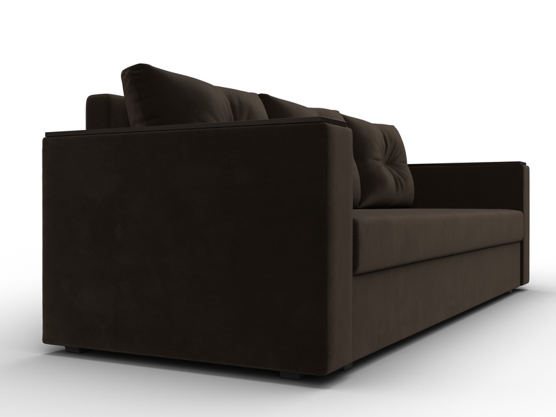 Диван прямой Атланта без стола, Микровельвет, Коричневый