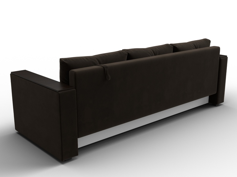 Диван прямой Атланта без стола, Микровельвет, Коричневый