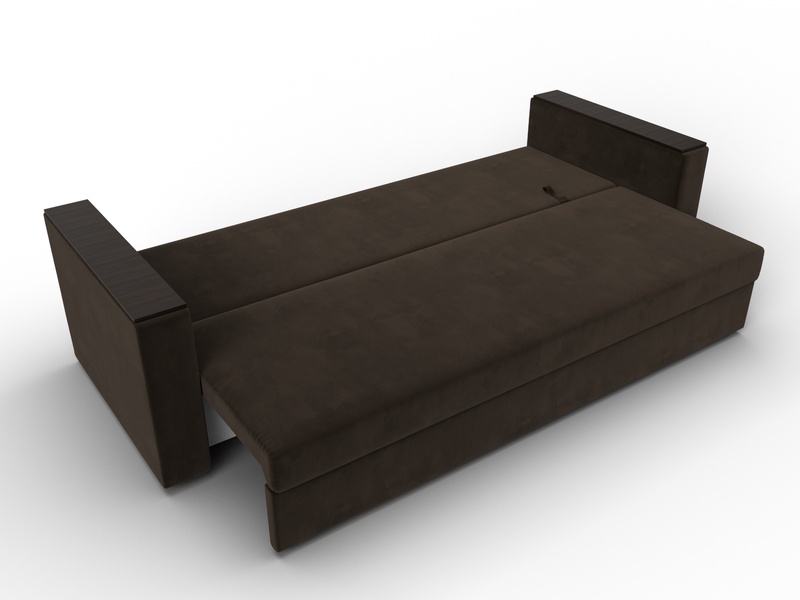 Диван прямой Атланта без стола, Микровельвет, Коричневый
