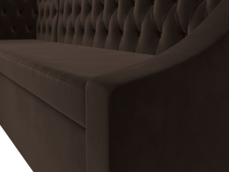 Диван кухонный угловой Мерлин левый угол, Микровельвет, Коричневый