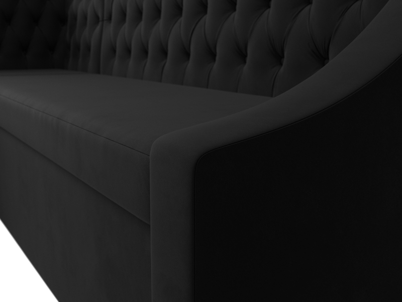 Диван кухонный угловой Мерлин левый угол, Микровельвет, Черный