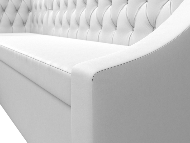 Диван кухонный угловой Мерлин левый угол, Экокожа, Белый