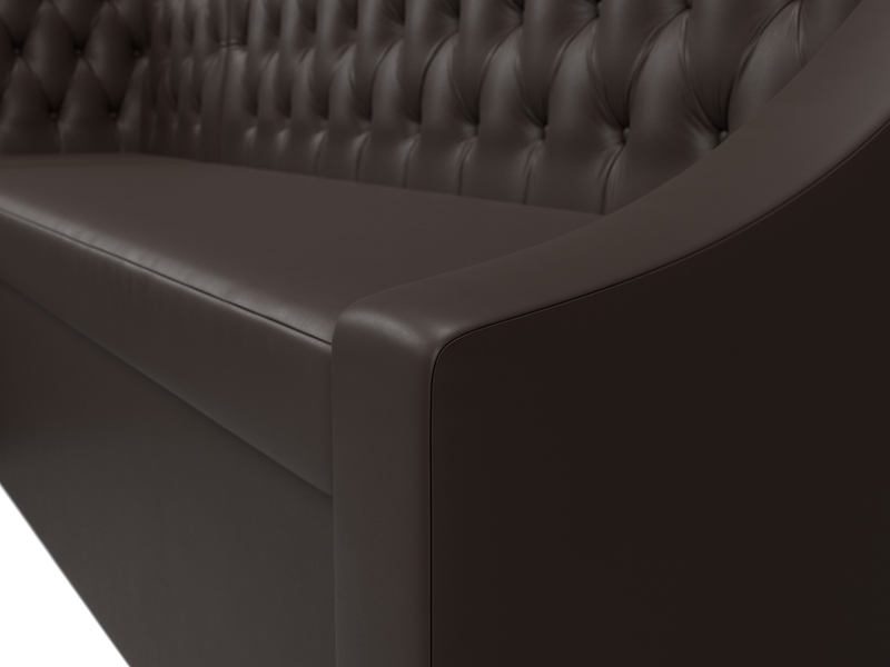 Диван кухонный угловой Мерлин левый угол, Экокожа, Коричневый