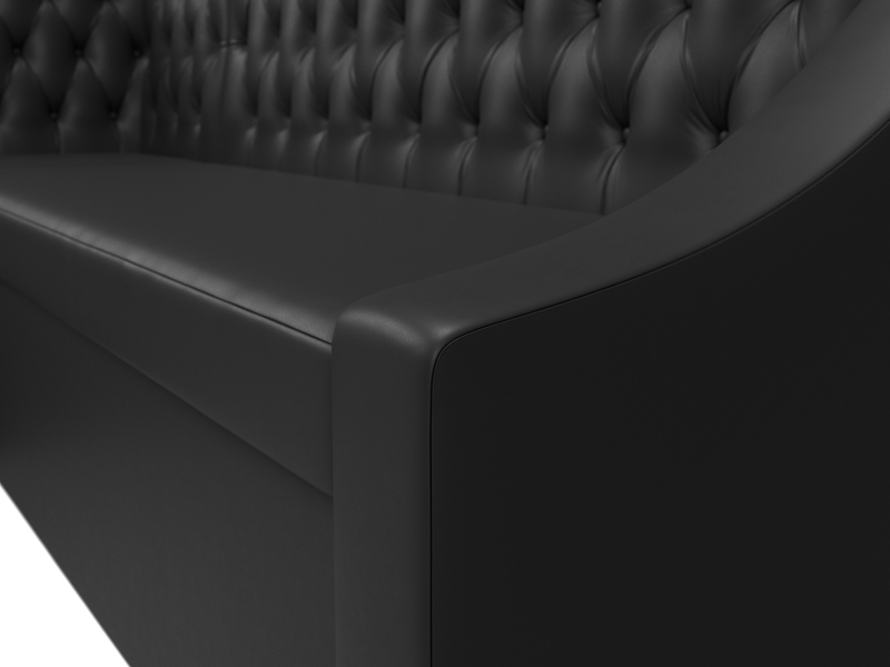 Диван кухонный угловой Мерлин левый угол, Экокожа, Черный