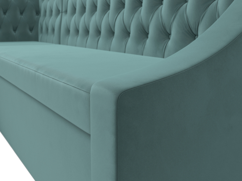 Диван кухонный угловой Мерлин левый угол, Велюр, SEVEN 113 бирюзовый