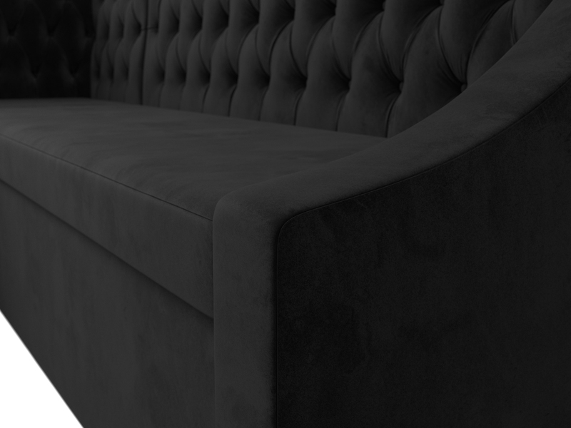 Диван кухонный угловой Мерлин левый угол, Велюр, SEVEN 35 черный