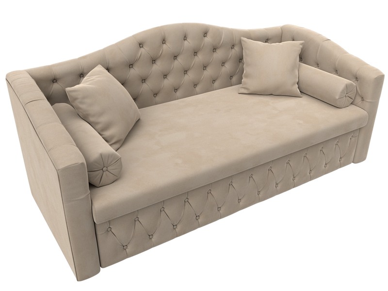 Диван детский прямой Мечта, Велюр, SEVEN 729 бежевый