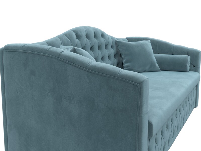 Диван детский прямой Мечта, Велюр, SEVEN 113 бирюзовый