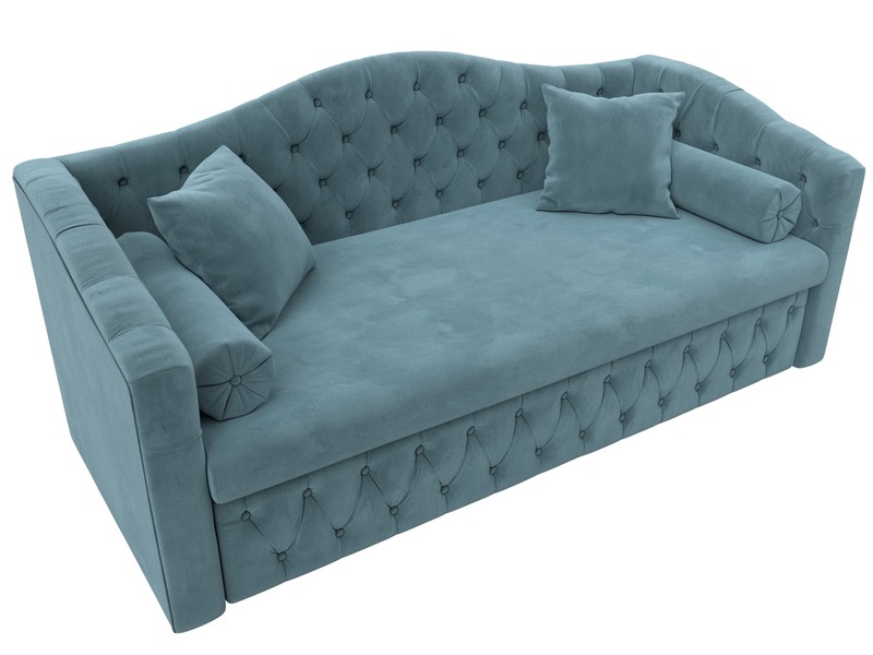 Диван детский прямой Мечта, Велюр, SEVEN 113 бирюзовый