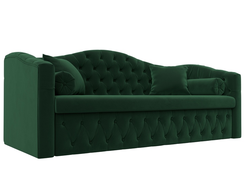 Диван детский прямой Мечта, Велюр, SEVEN 626 зеленый