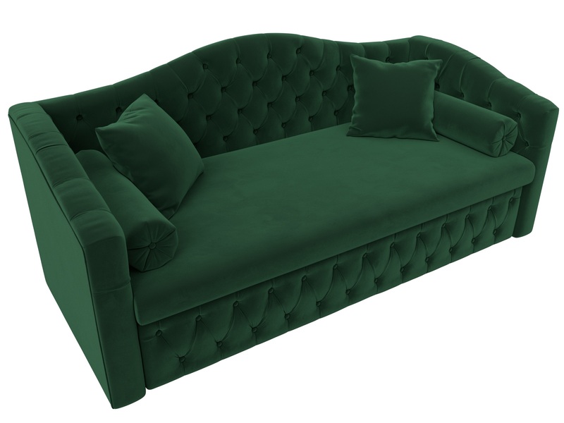 Диван детский прямой Мечта, Велюр, SEVEN 626 зеленый