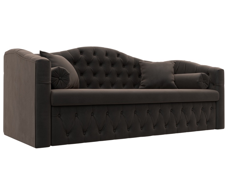 Диван детский прямой Мечта, Велюр, SEVEN 727 коричневый