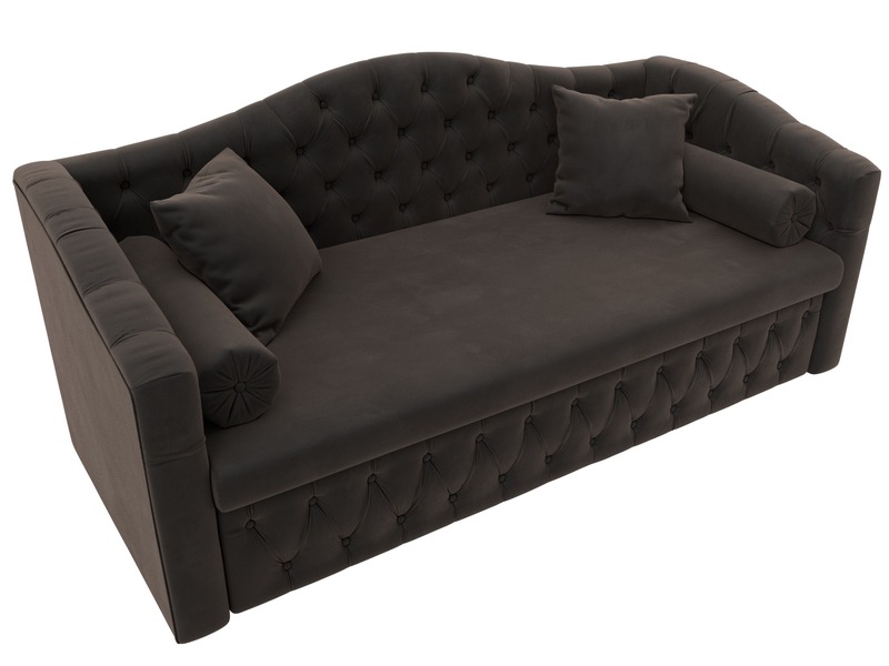 Диван детский прямой Мечта, Велюр, SEVEN 727 коричневый