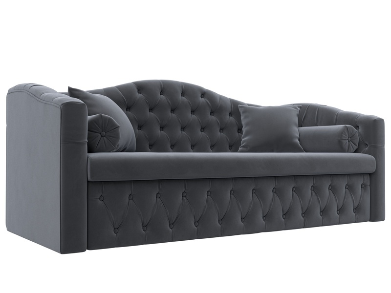 Диван детский прямой Мечта, Велюр, SEVEN 17 серый