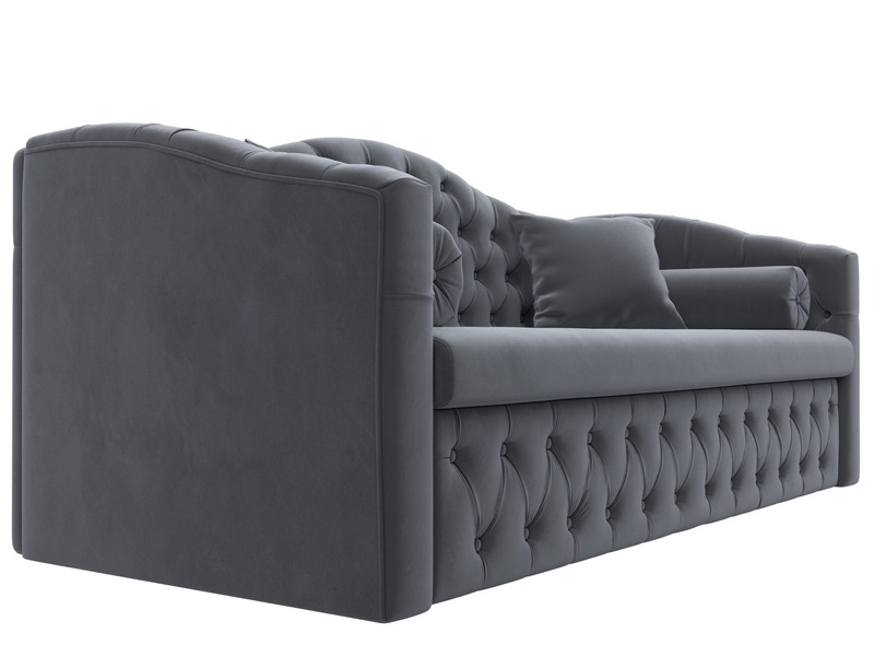 Диван детский прямой Мечта, Велюр, SEVEN 17 серый