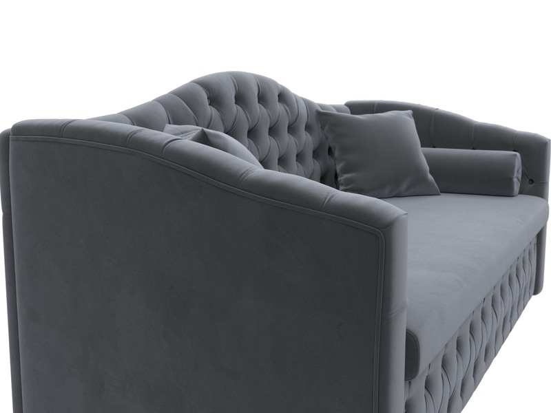 Диван детский прямой Мечта, Велюр, SEVEN 17 серый