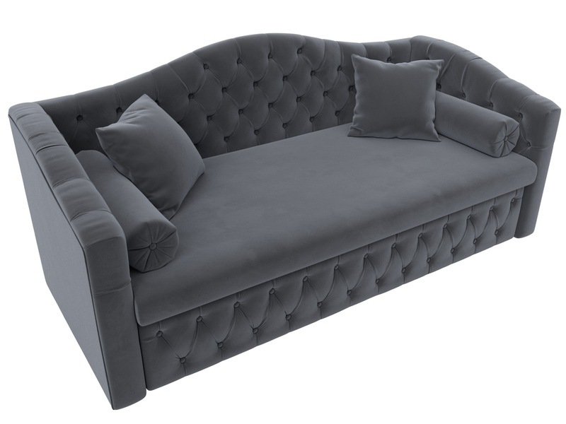 Диван детский прямой Мечта, Велюр, SEVEN 17 серый