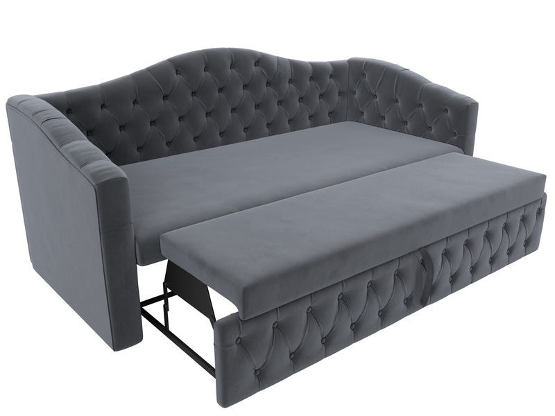 Диван детский прямой Мечта, Велюр, SEVEN 17 серый