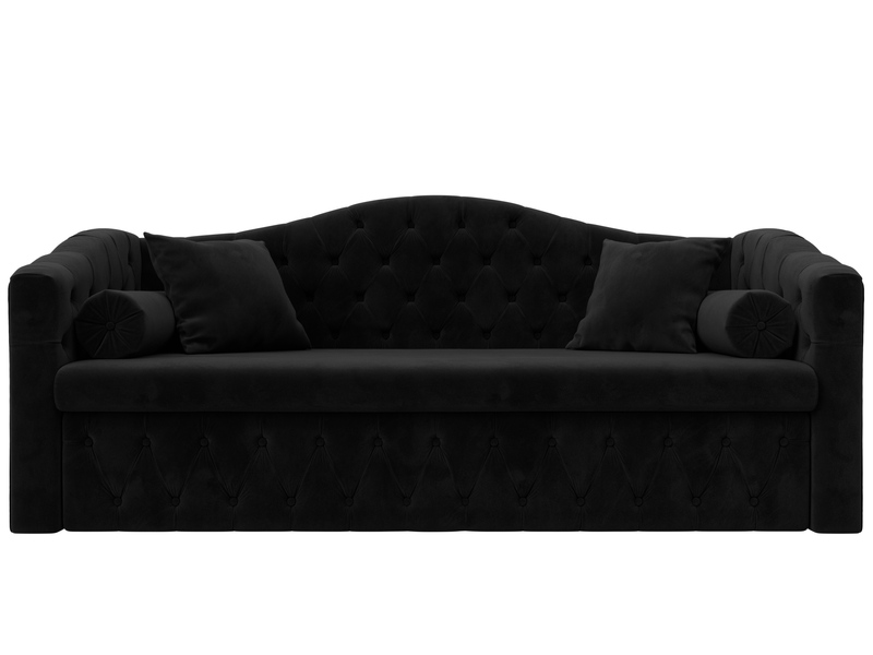 Диван детский прямой Мечта, Велюр, SEVEN 35 черный