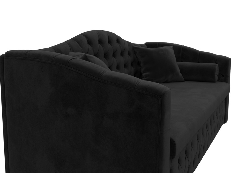 Диван детский прямой Мечта, Велюр, SEVEN 35 черный