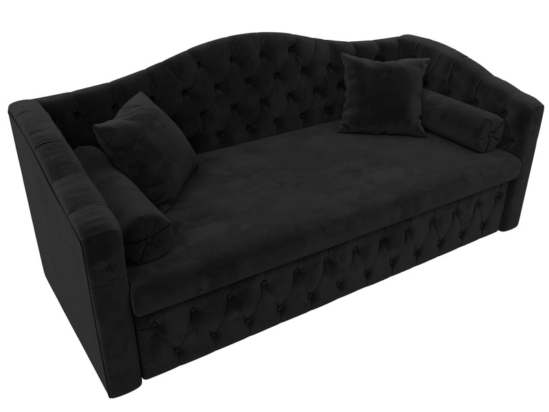 Диван детский прямой Мечта, Велюр, SEVEN 35 черный