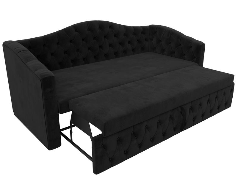 Диван детский прямой Мечта, Велюр, SEVEN 35 черный