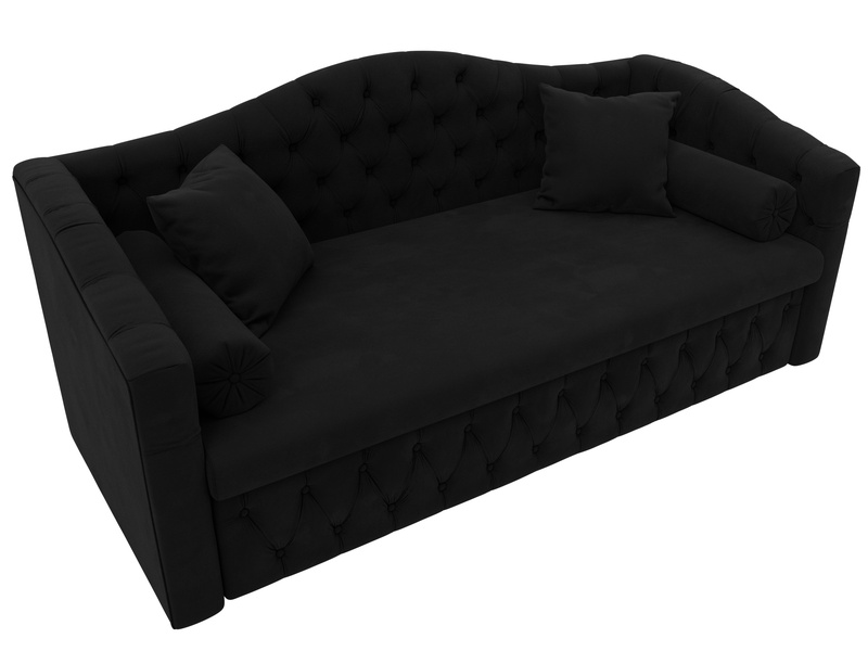 Диван детский прямой Мечта, Микровельвет, Черный