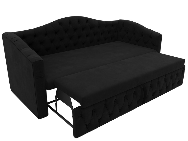 Диван детский прямой Мечта, Микровельвет, Черный