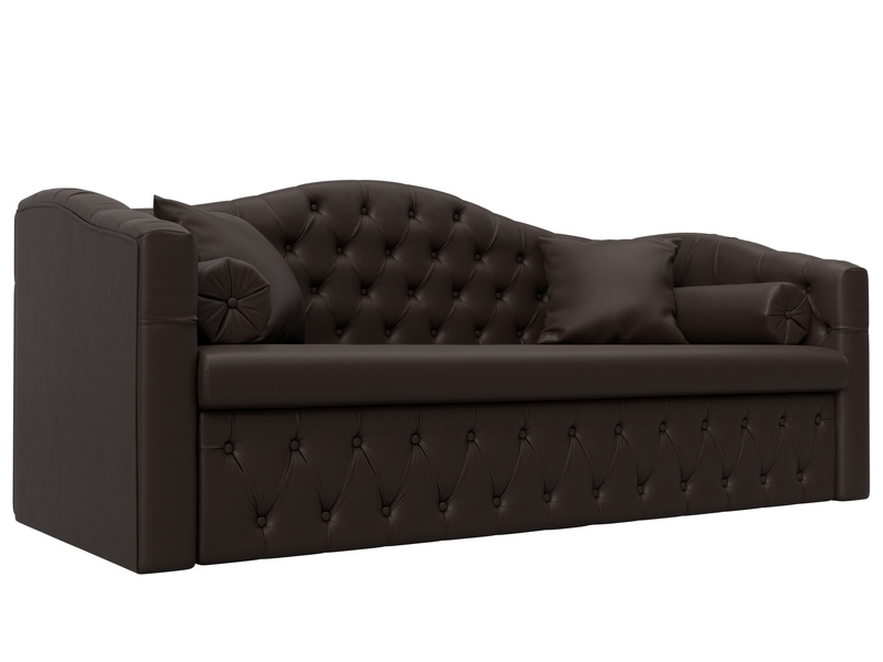 Диван детский прямой Мечта, Экокожа, Коричневый