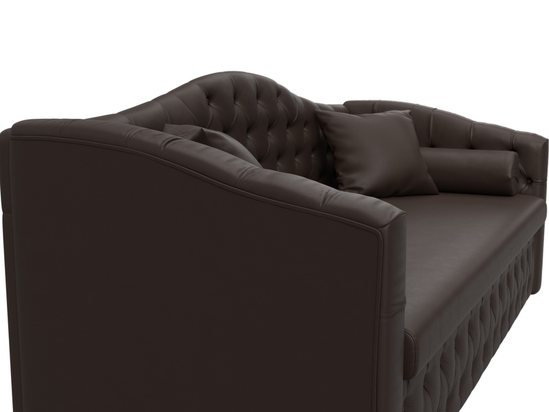 Диван детский прямой Мечта, Экокожа, Коричневый