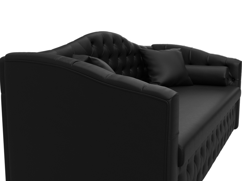 Диван детский прямой Мечта, Экокожа, Черный