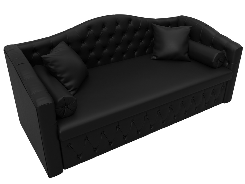 Диван детский прямой Мечта, Экокожа, Черный