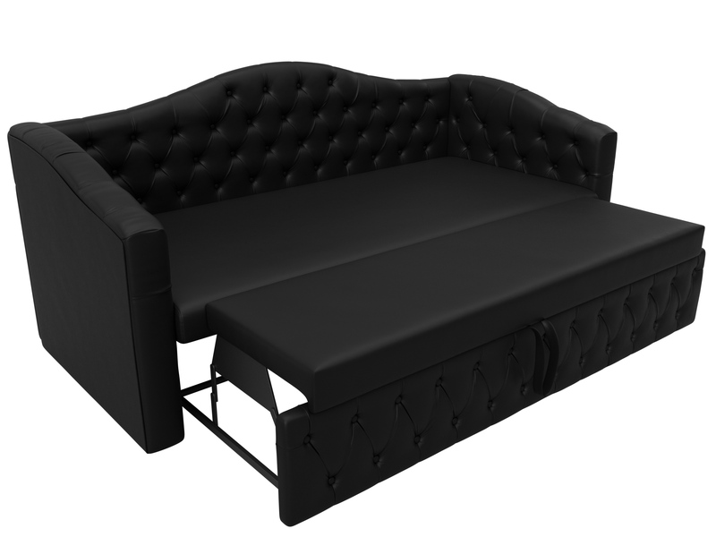 Диван детский прямой Мечта, Экокожа, Черный