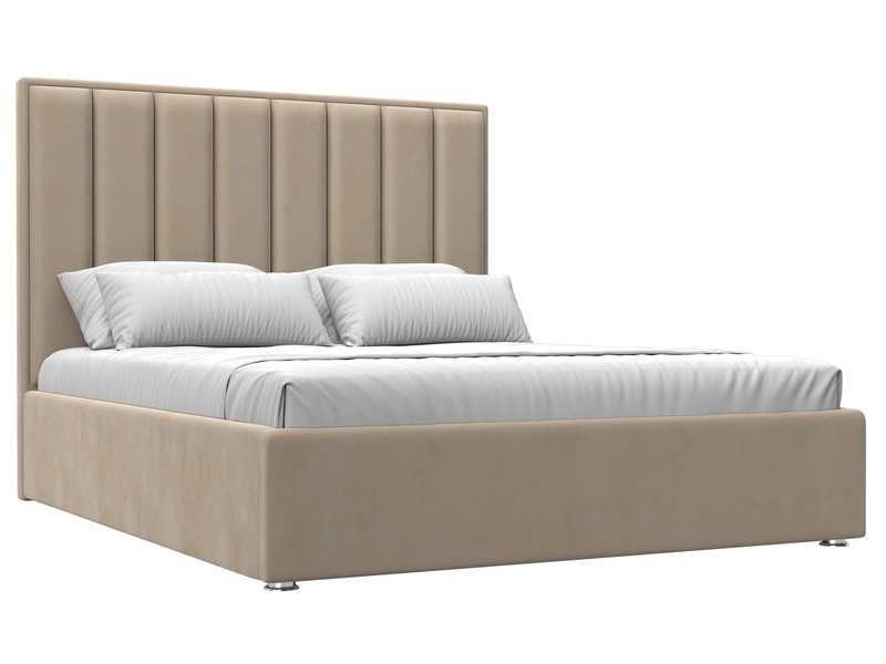 Кровать интерьерная Афродита 160, Велюр, SEVEN 729 бежевый