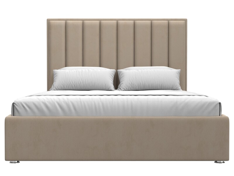 Кровать интерьерная Афродита 160, Велюр, SEVEN 729 бежевый