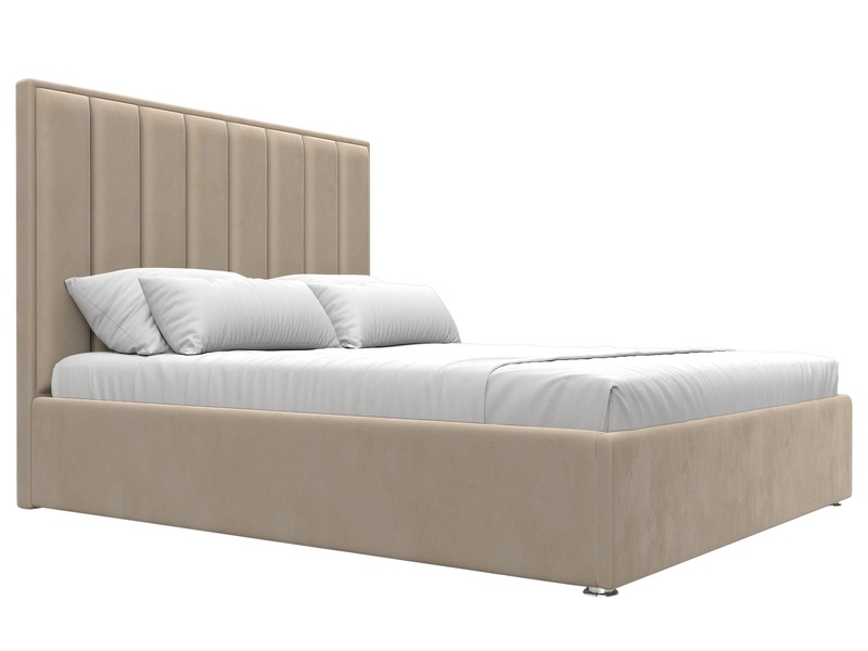 Кровать интерьерная Афродита 160, Велюр, SEVEN 729 бежевый