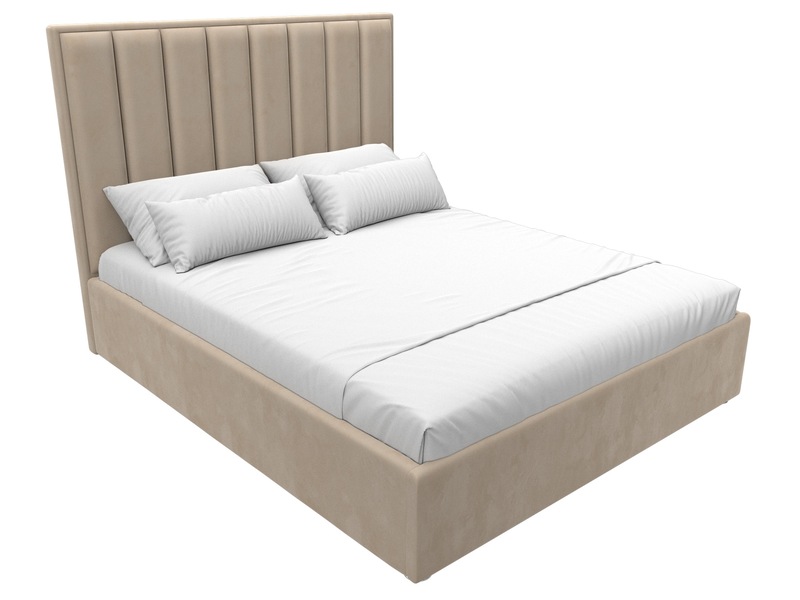 Кровать интерьерная Афродита 160, Велюр, SEVEN 729 бежевый