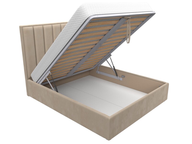 Кровать интерьерная Афродита 160, Велюр, SEVEN 729 бежевый