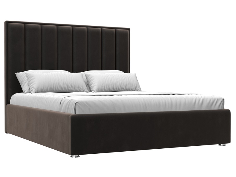 Кровать интерьерная Афродита 160, Велюр, SEVEN 727 коричневый