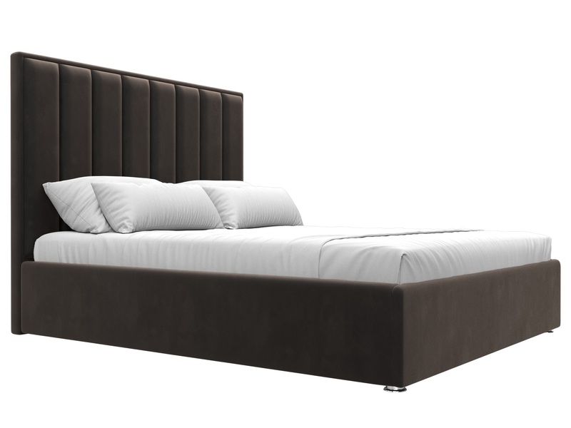 Кровать интерьерная Афродита 160, Велюр, SEVEN 727 коричневый