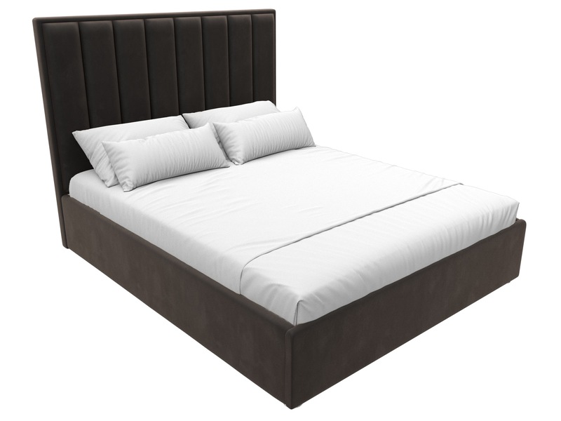 Кровать интерьерная Афродита 160, Велюр, SEVEN 727 коричневый