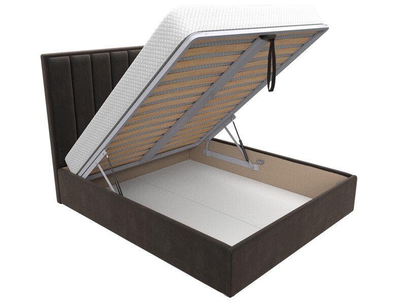 Кровать интерьерная Афродита 160, Велюр, SEVEN 727 коричневый