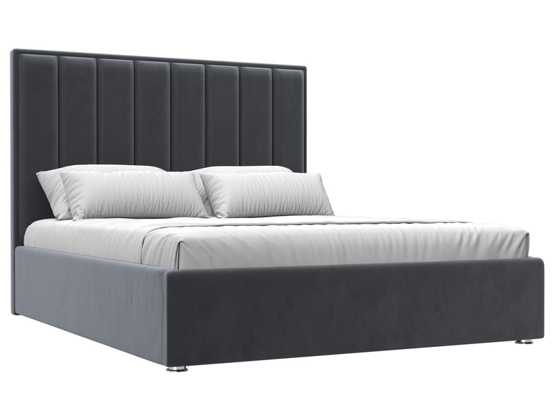 Кровать интерьерная Афродита 160, Велюр, SEVEN 17 серый