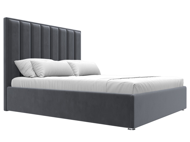 Кровать интерьерная Афродита 160, Велюр, SEVEN 17 серый